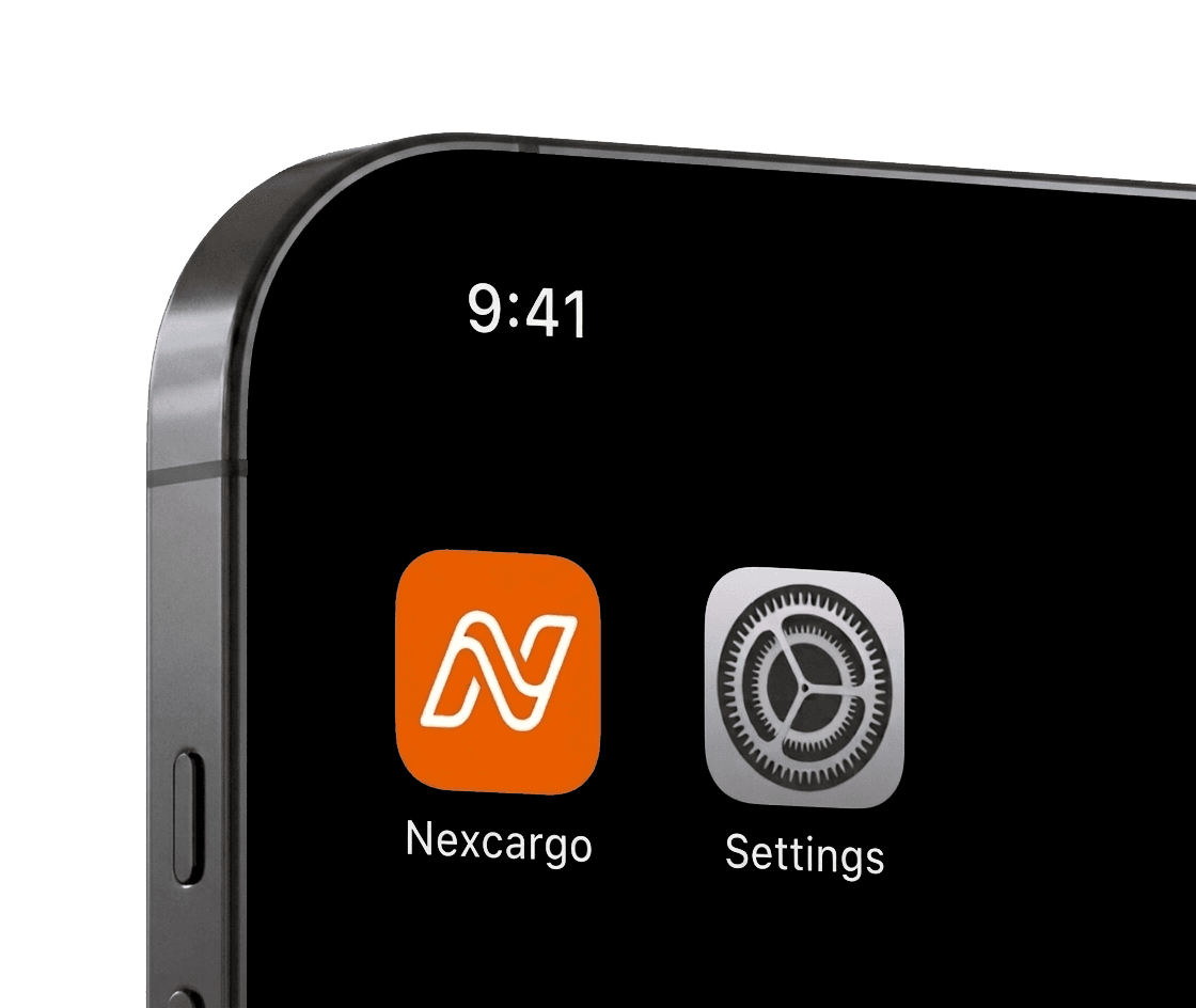 NEXCARGO instalado en la pantalla de inicio de un iPhone